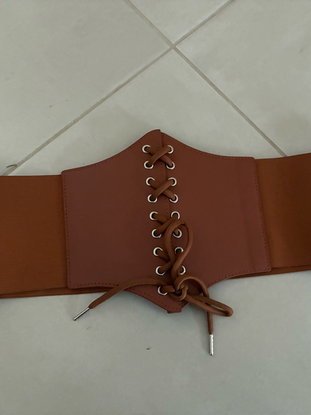 Brown Lace-Up Elastic Waist Belt renaissance costume